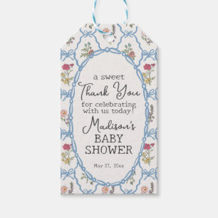 Étiquettes-cadeau Jardin d'été Baby shower floral brillant