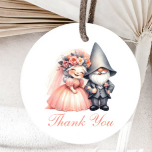 Étiquettes Cadeau Jardin d'été Gnome Migné Orange Merci Mariage