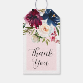 Étiquettes-cadeau Jardin enchanté Rose Blush Burgundy Navy