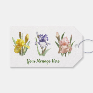 Étiquettes-cadeau Jardin Fleur d'Iris Jardin Floral Art Botanique