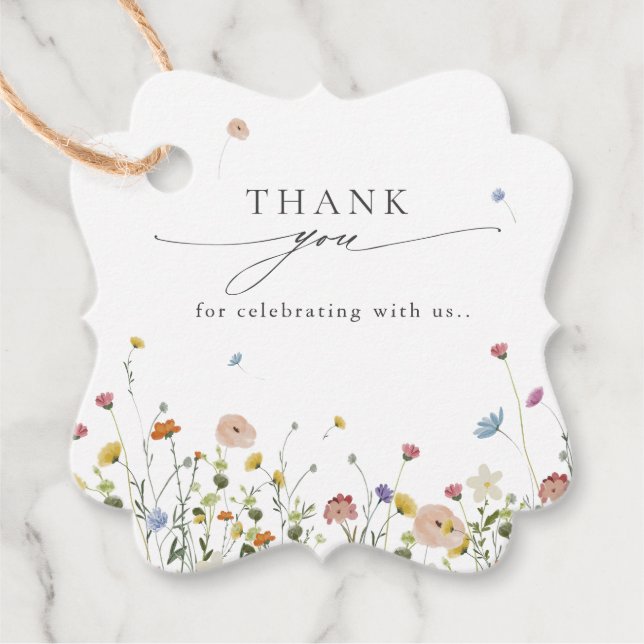 Étiquettes Cadeau Jardin Fleur sauvage de printemps Floral minimalis (Devant)