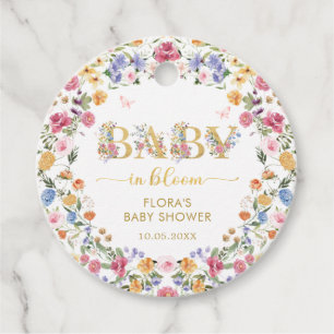 Étiquettes Cadeau Jardin Fleur sauvage fille bébé en Merci fleuri