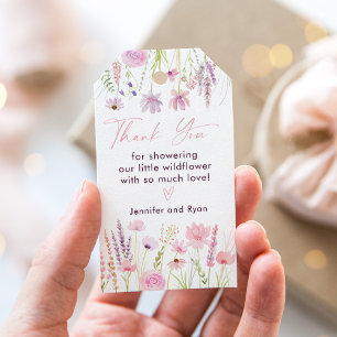 Étiquettes-cadeau Jardin Fleur sauvage rose Anniversaire