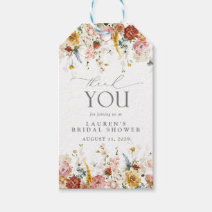 Étiquettes-cadeau Jardin Fleurs Fête des mariées d'aquarelle personn