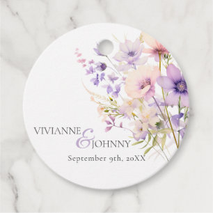 Étiquettes Cadeau Jardin Fleurs sauvages violet lavande violet Maria