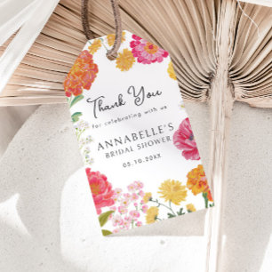 Étiquettes-cadeau Jardin Floral Coloré pour une Mariée