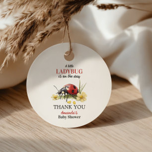 Étiquettes Cadeau Jardin Floral Daisy Petite Coccinelle Baby Shower