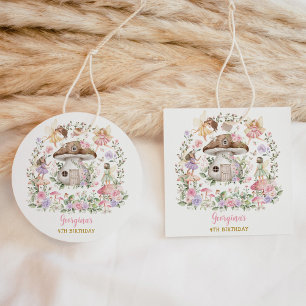 Étiquettes Cadeau Jardin Floral Fée Rose Violet Anniversaire