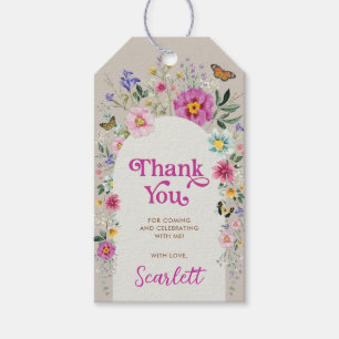 Étiquettes-cadeau Jardin Lumineux de Fleurs Sauvages Anniversaire Me