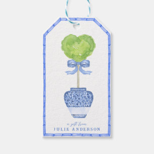 Étiquettes-cadeau Jardin opiaire du coeur de bambou Chinoiserie