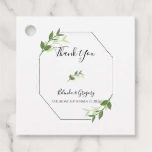 Étiquettes Cadeau Jardin verdoyant Feuilles Cadre Mariage Cadeau