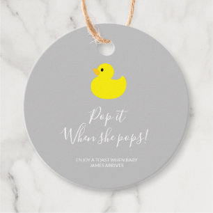 Étiquettes Cadeau Jaune Canard Pop it Quand elle pop