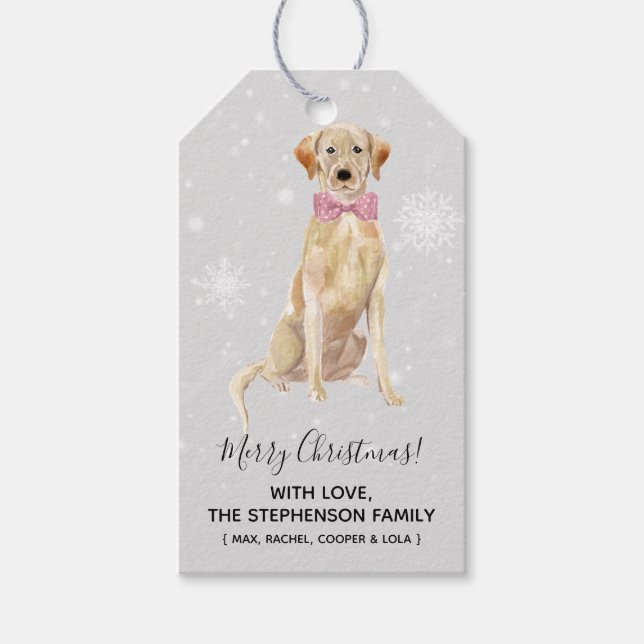 Étiquettes-cadeau Jaune Labrador Retriers Holiday Christmas (Devant)
