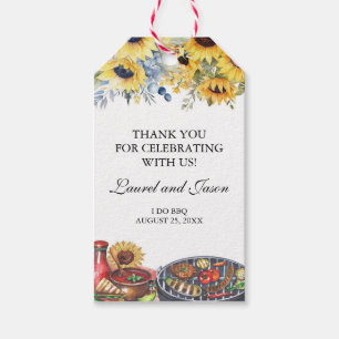 Étiquettes-cadeau Je fais BBQ Sunflower Rustic Engagement Party Favo