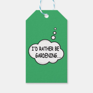 Étiquettes-cadeau Je préférerais être vert jardinage