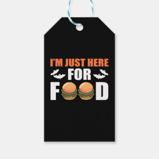 Étiquettes-cadeau Je suis juste ici pour Halloween au hamburger