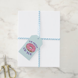 Étiquettes-cadeau Je suis sucré sur vous beignets roses Doughnut Foo