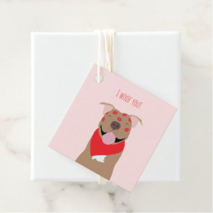 Étiquettes Cadeau Je t'ai malmenée des marques de baiser de Bulldog 