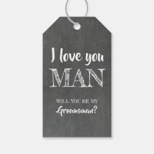 Étiquettes-cadeau Je T'Aime Homme Groomsman Drôle