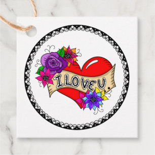 Étiquettes Cadeau Je T'Aime   Street Art Graffiti Urban Heart
