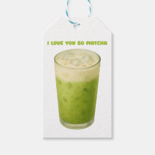 ÉTIQUETTES-CADEAU JE T'AIME TELLEMENT MATCHA, MATCHA VERT THÉ AMOUR