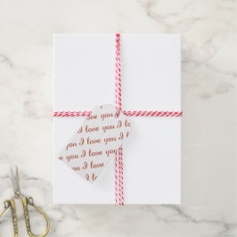 Étiquettes-cadeau Je t'aime Typographie romantique Valentine