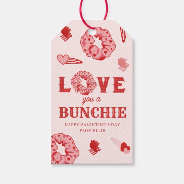 Étiquettes-cadeau Je T'Aime Un Bunchie Punny Valentine (Devant)