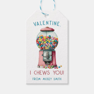 Étiquettes-cadeau Je Te Crois, Valentine ! Machine à gumball Valenti