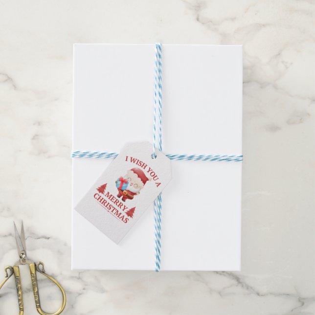 Étiquettes-cadeau Je vous souhaite un joyeux Noël (Avec de laficelle)