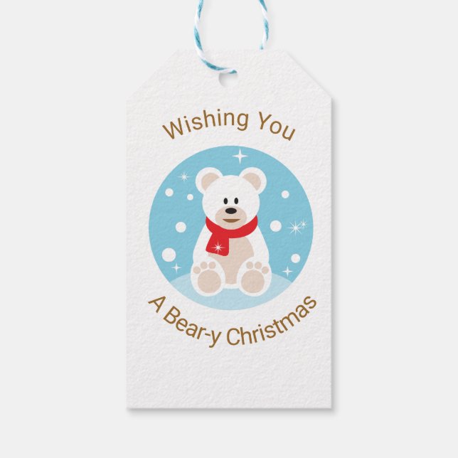 Étiquettes-cadeau Je vous souhaite un Noël à l'ours (Dos)