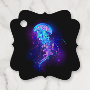 Étiquettes Cadeau Jellyfish éclatante couleur