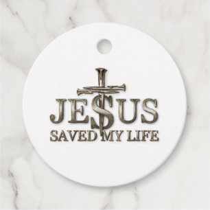 Étiquettes Cadeau Jésus-Christ a sauvé mon cadeau de vie pour les fe