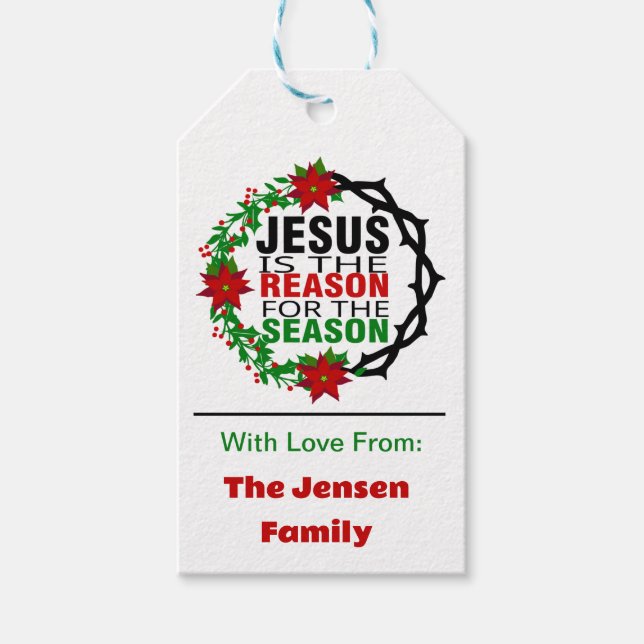 Étiquettes-cadeau Jésus est la raison de la saison (Devant)
