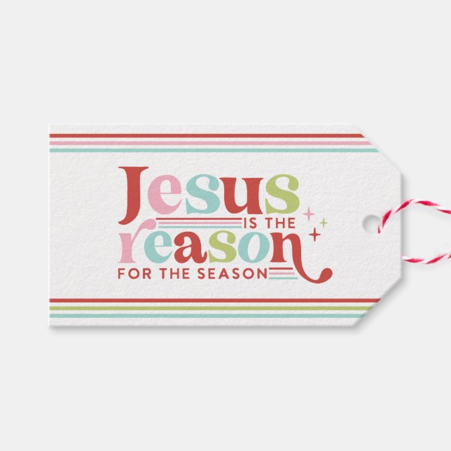 Étiquettes-cadeau Jésus est la raison de la saison | Noël (Devant (Horizontal))