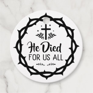 Étiquettes Cadeau Jésus est mort pour nous tous