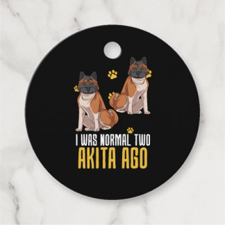 Étiquettes Cadeau J'Étais Normal Il Y A Deux Akita
