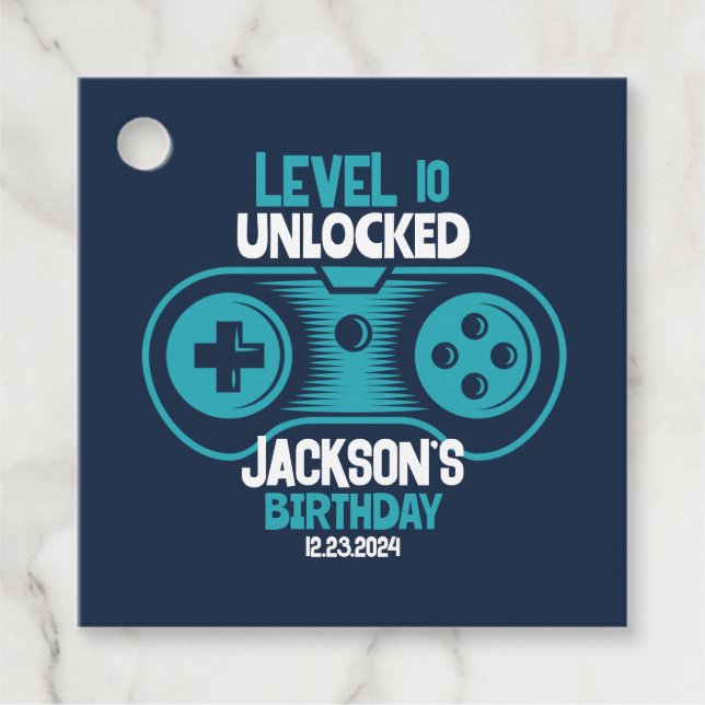 Étiquettes Cadeau Jeu Vidéo de jeu Thème Joueur Garçon Anniversaire (Devant)