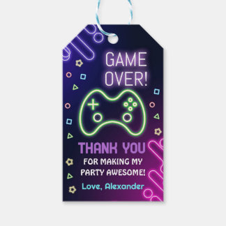 Étiquettes-cadeau Jeu vidéo Merci Tags Arcade Favoriser Tag Gamer