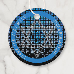 Étiquettes Cadeau Jeu vidéo noir bleu Gamer Bar Mitzvah