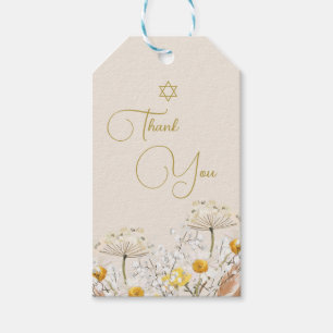 Étiquettes-cadeau Jeune fille juive baptisant Merci Fleur sauvage