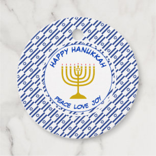 Étiquettes Cadeau JEUX HANOUKKA Menorah Drapeau israélien personnali