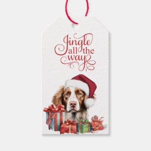 Étiquettes-cadeau Jingle All the Way Chien Brittany Noël