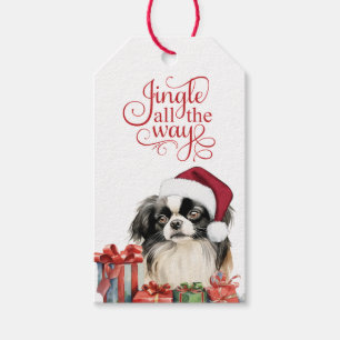 Étiquettes-cadeau Jingle All the Way Chien Japonais Noël