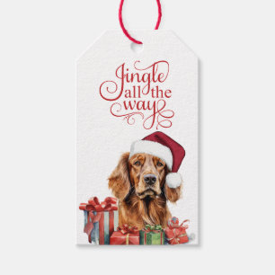 Étiquettes-cadeau Jingle All the Way Setter Irlandais Chien Noël