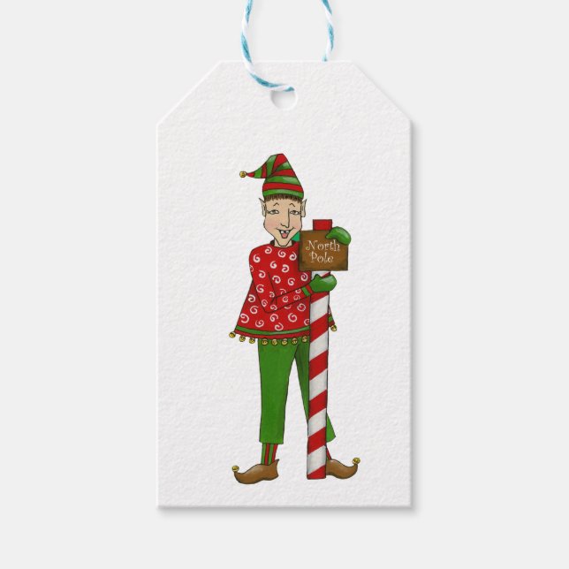 Étiquettes-cadeau Jingle Elves (Horace) (Devant)