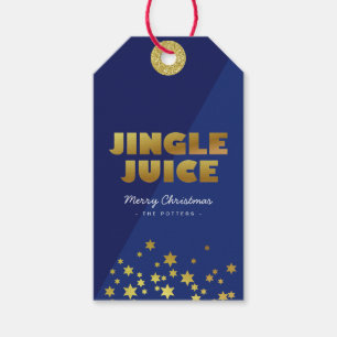 Étiquettes-cadeau Jingle Fun Christmas Blue & Gold