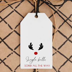 Étiquettes-cadeau Jingle Minimal Bells Sober Tout Au Long De Noël