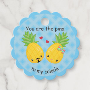Étiquettes Cadeau Joli ananas Tropical Pina Colada Romantique
