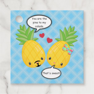 Étiquettes Cadeau Joli ananas Tropical Pina Colada Romantique