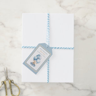 Étiquettes-cadeau Joli Bunny Bleu Bébé Garçon Douche